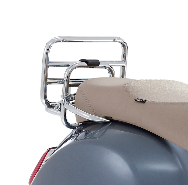 Portapacchi posteriore pieghevole originale cromato per Vespa GTS/GTV