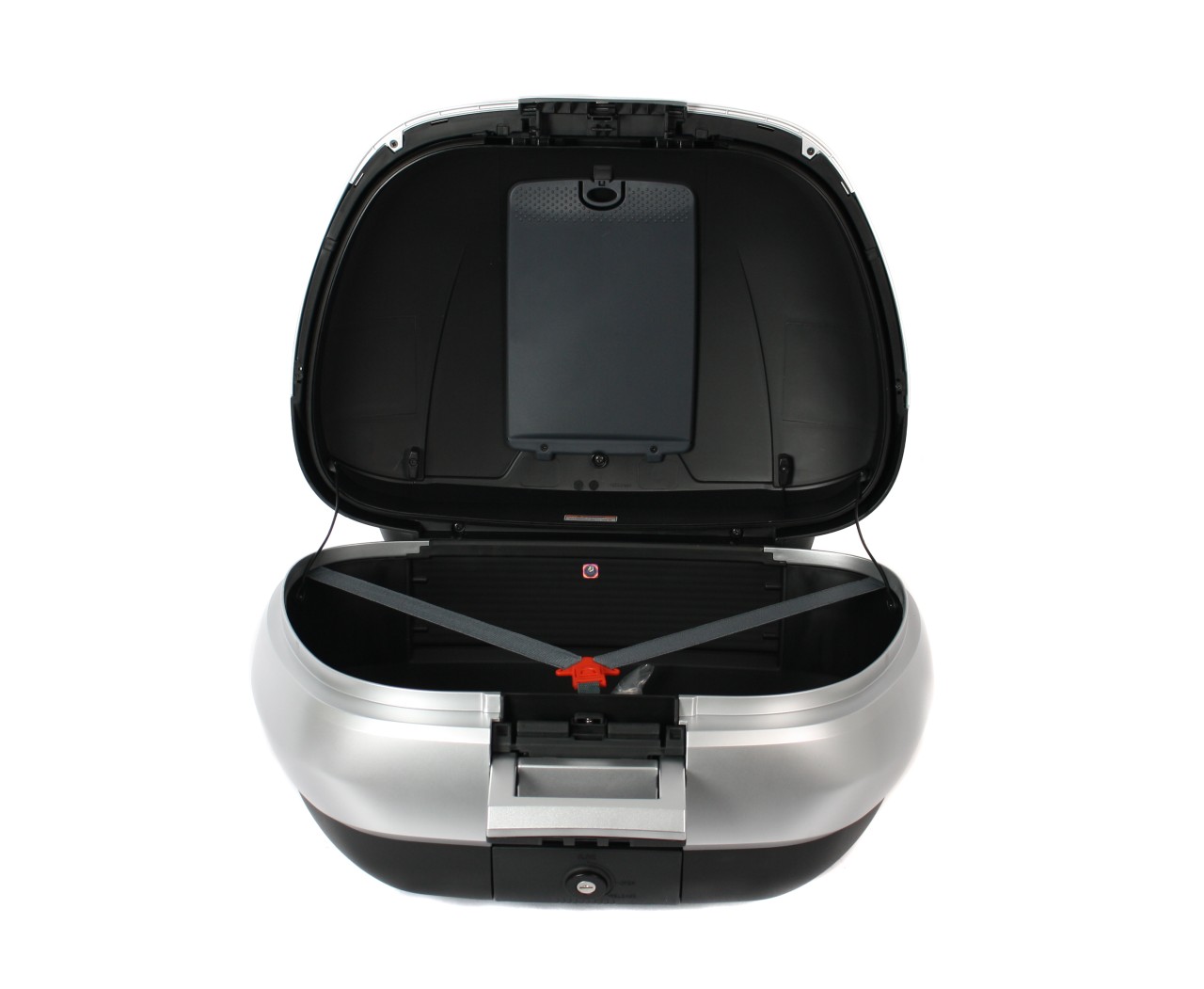 Top Case 50 l, (H4_grigio opaco 760/B) incl. cuscino posteriore per Piaggio MP3 500 Sport Advance HPE