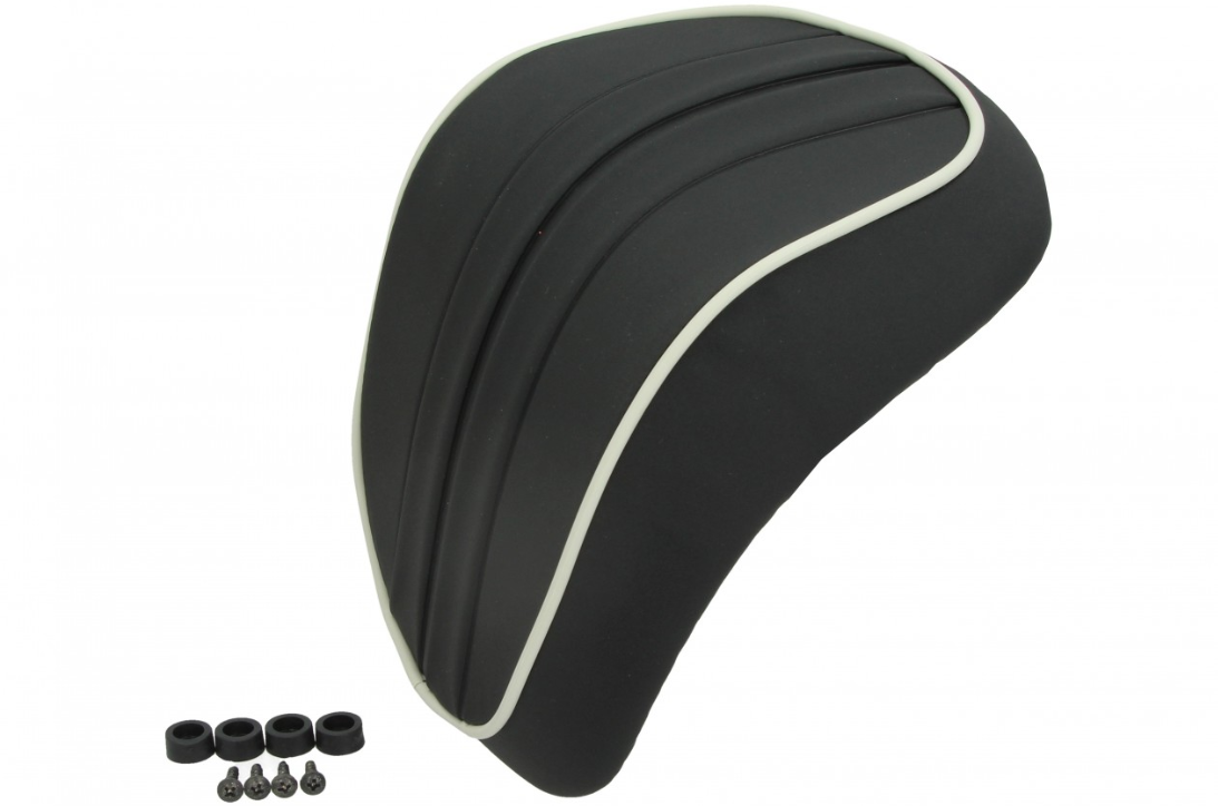 Schienale "Nabuk" Vespa Primavera / Sprint, nero con profili bianchi