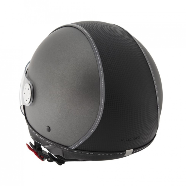 Casco Piaggio Demi Jet, pelle di carbonio, grigio, opaco - taglia XS