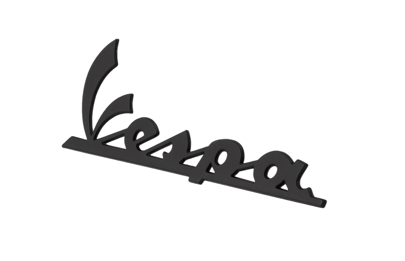 Scritta "Vespa" sullo scudo anteriore - nero lucido/antracite