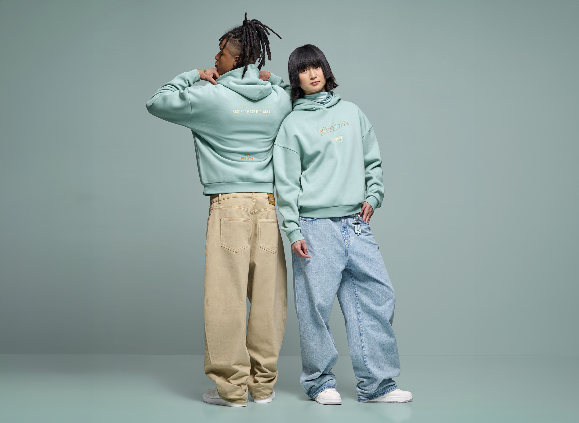 Felpa con cappuccio Vespa Origin green DEC-Collection