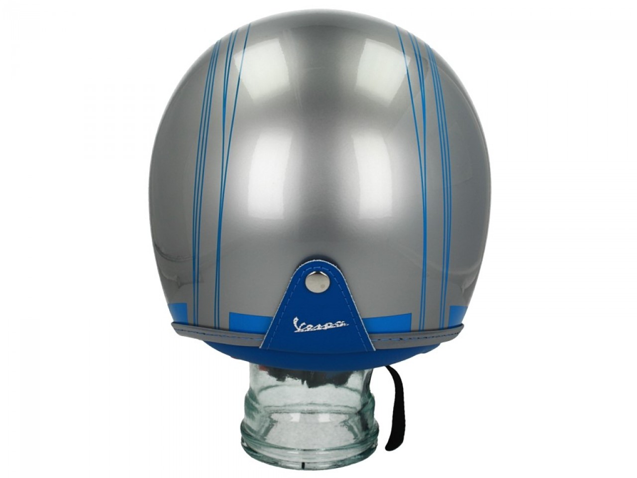 Casco Vespa jet Elettrica Tech blu (Bluetooth) argento