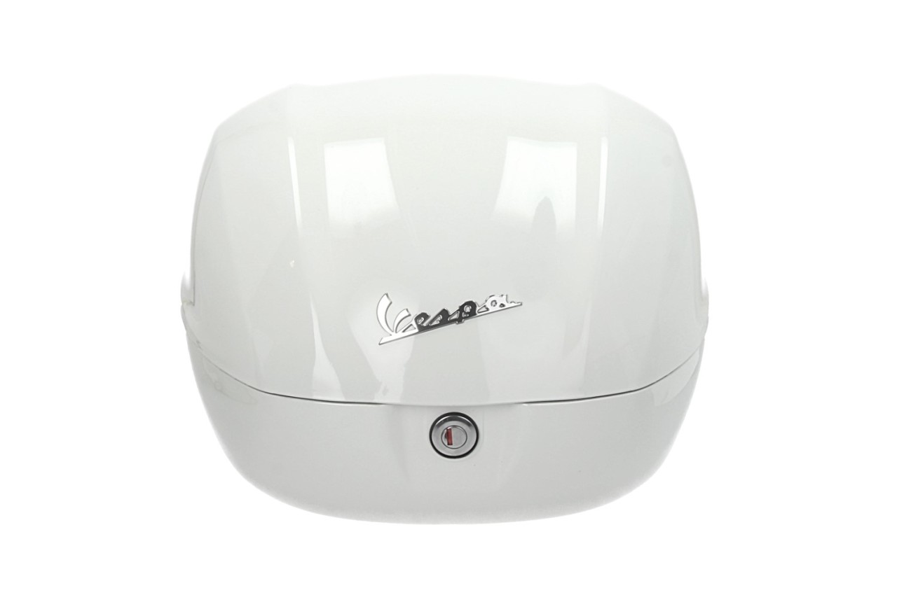 Kit bauletto 32L bianco (B04), cuscino posteriore nero, portapacchi cromato per Primavera