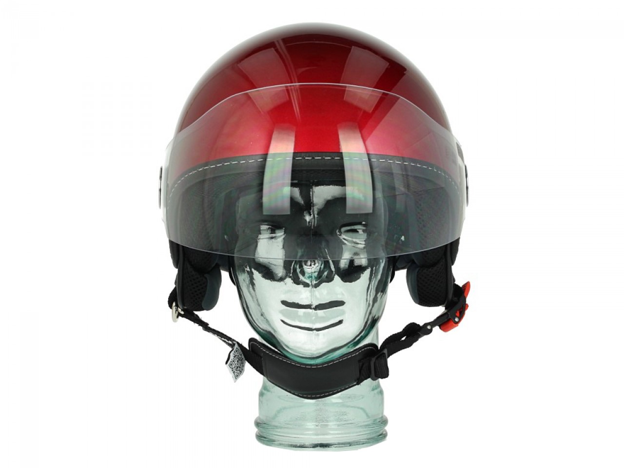 Casco Vespa "Visor" 2.0 Jet Helmet Rosso Must 880/A Taglia XS