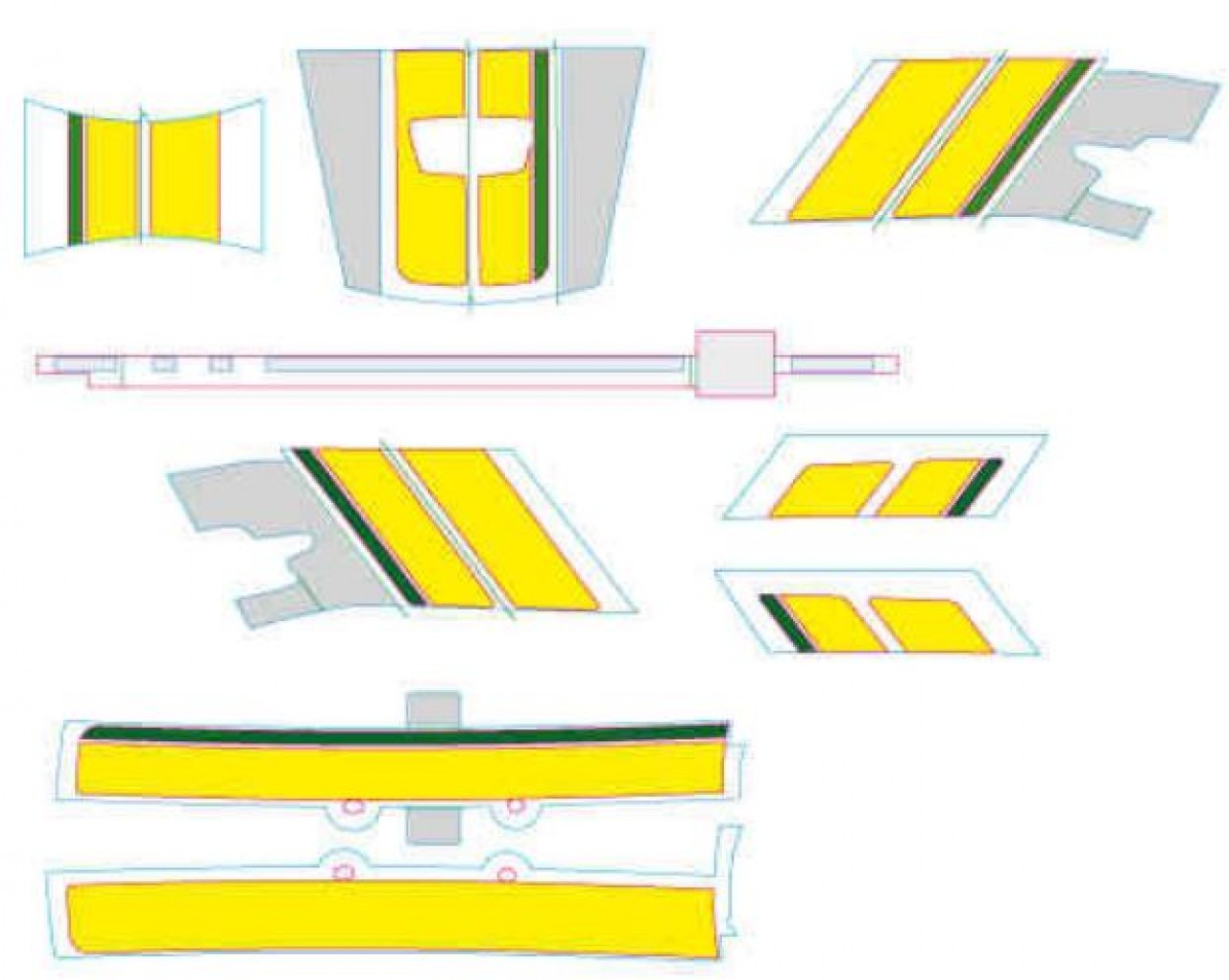 Set di decalcomanie, Vespa GTS Racing Sixties - Giallo