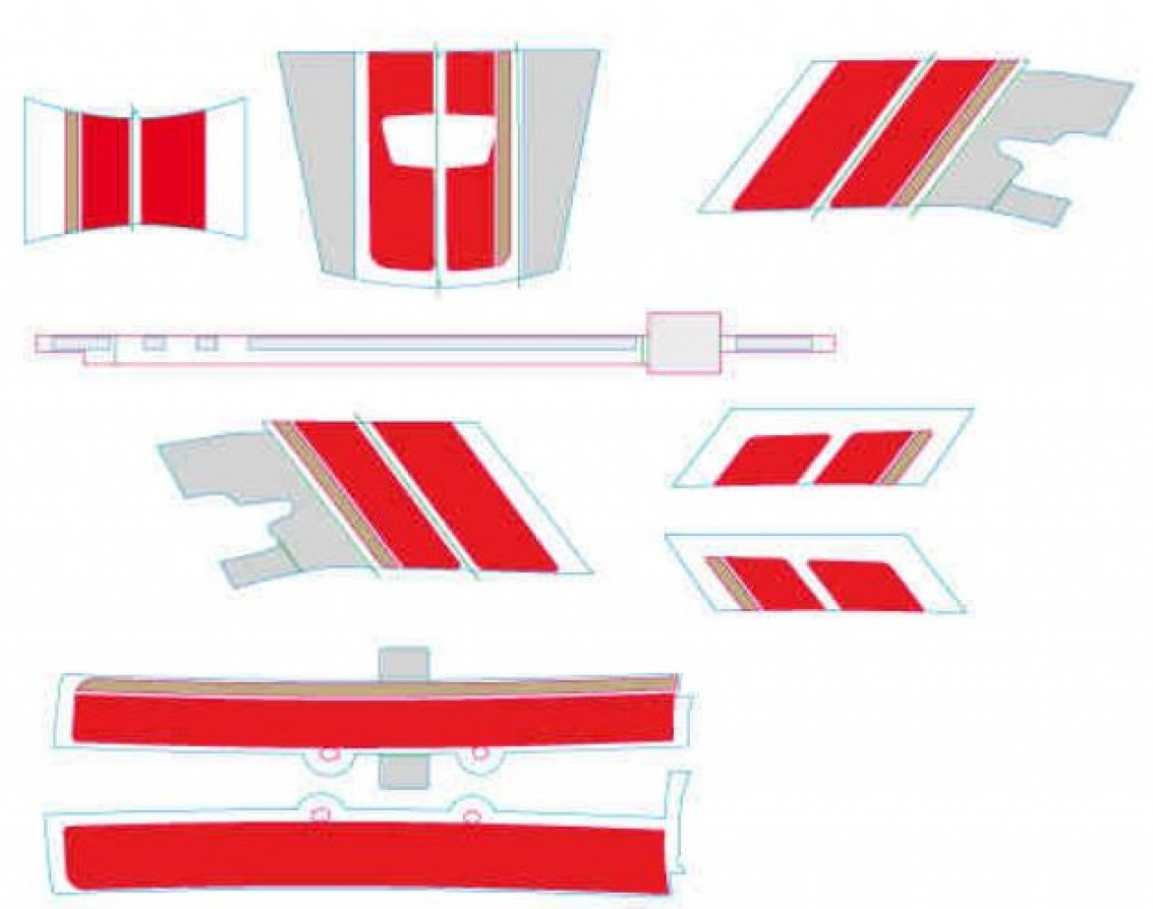 Set di decorazioni, Vespa GTS Racing Sixties - Rosso