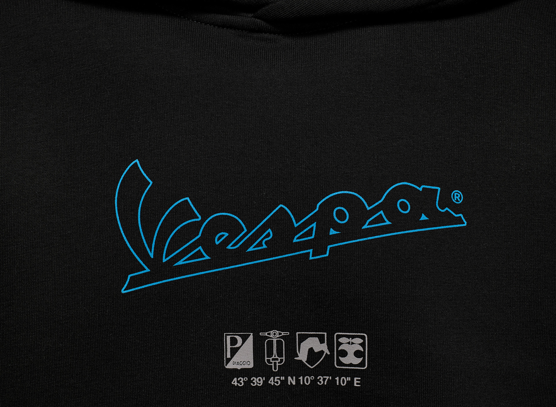 Felpa con cappuccio Vespa nera DEC-Collection