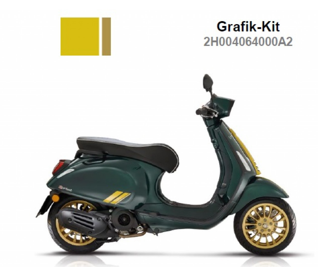 Set di decalcomanie, per Top Case, giallo, Racing Sixties, Vespa Sprint