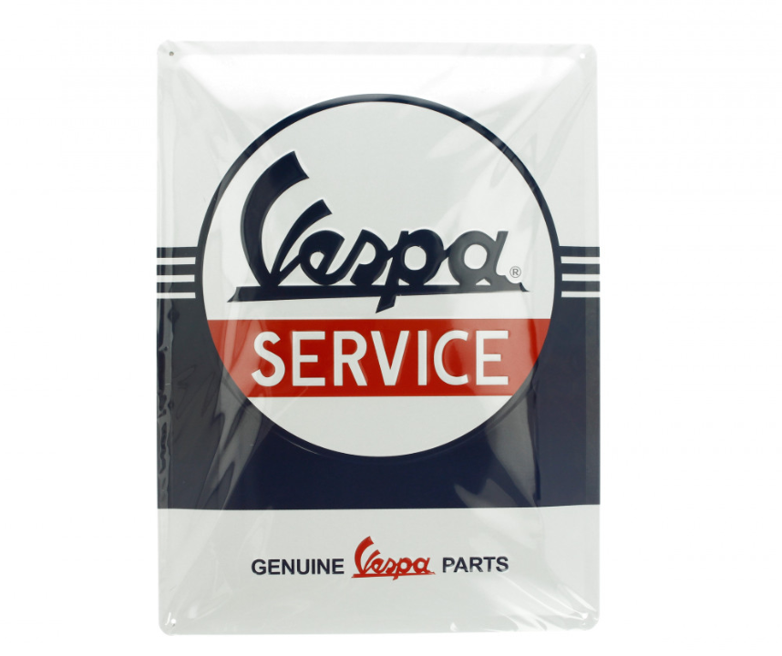Cartello Vespa in metallo Vespa Service, 30x40 mm
