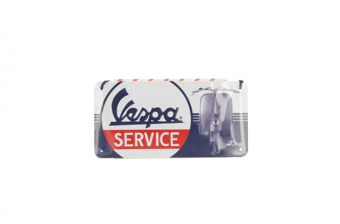 Vespa cartello in metallo Vespa Service, 10x20 mm