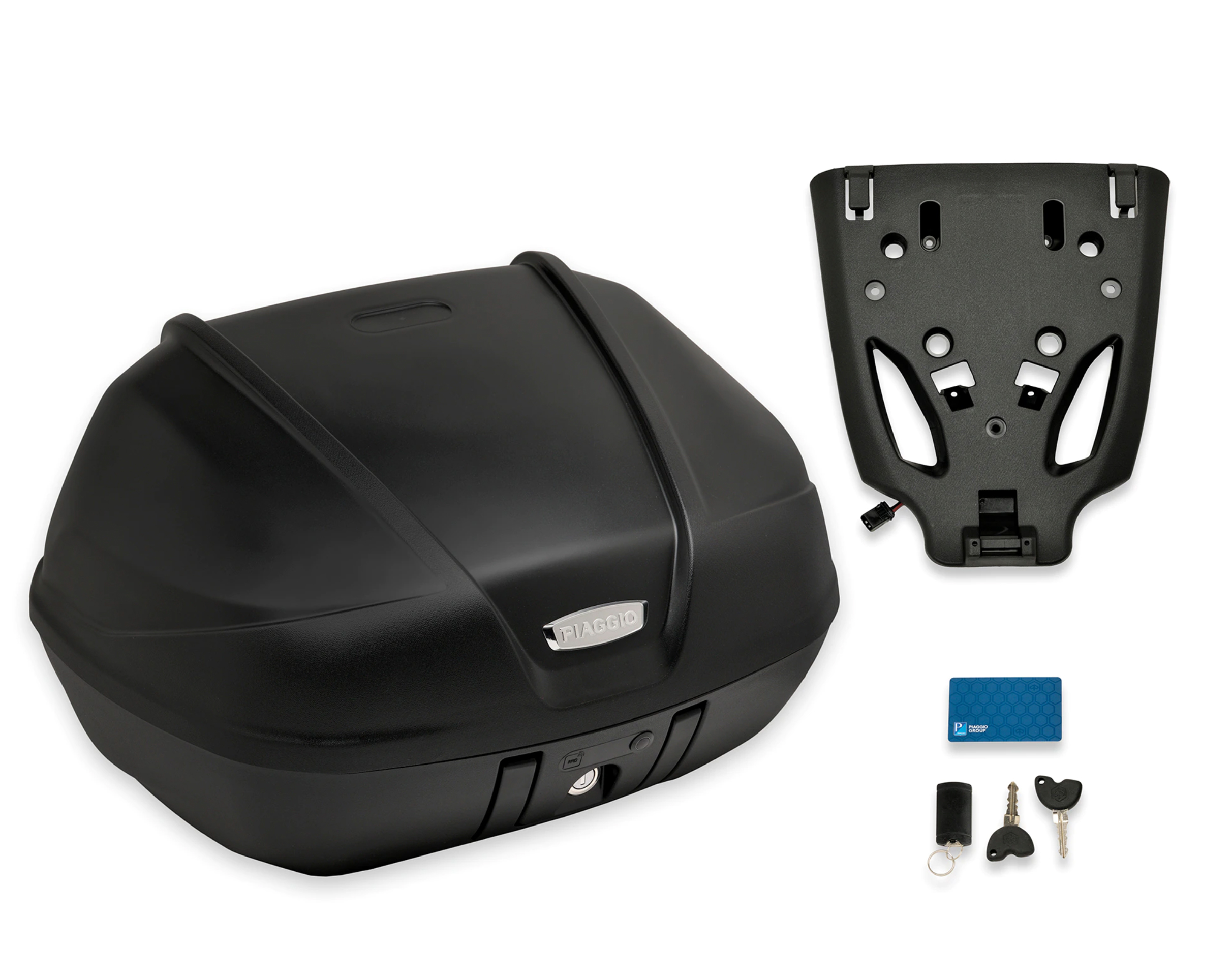Kit bauletto Keyless 52L (incl. piastra di montaggio) per Beverly HPE Original Piaggio