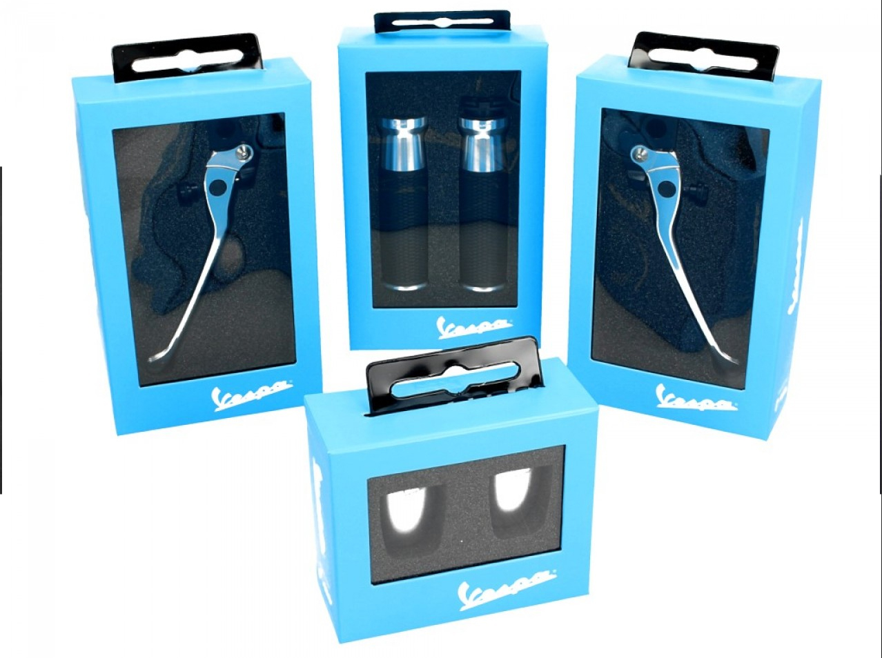 Kit manubrio, alluminio, anodizzato, set di maniglie, leve e terminali per Vespa GTS
