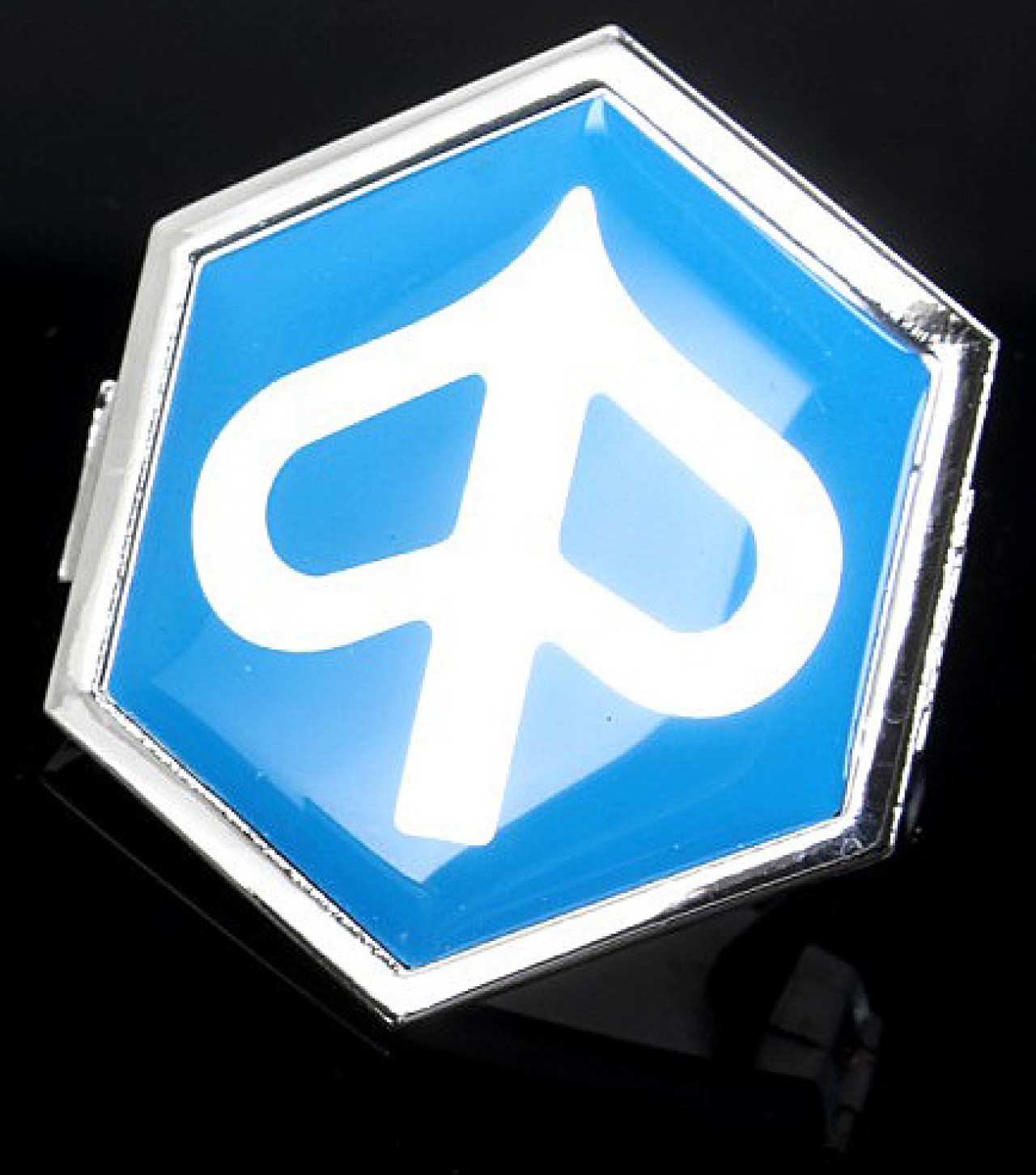 Emblema "PIAGGIO" a cascata, blu