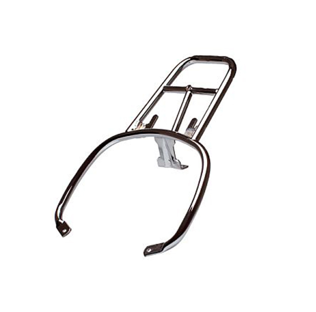 Portapacchi posteriore cromato per Vespa GTS, compatibile con il bauletto Vespa da 32 litri