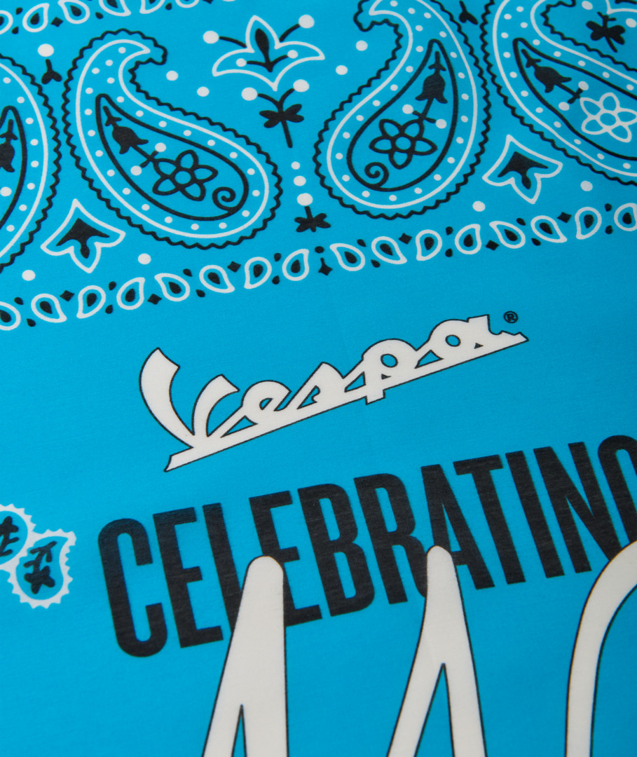 Bandana Vespa "140 anni Piaggio" blu bianco