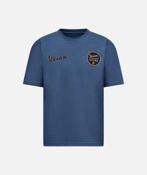 Maglietta Vespa Officina 8 blu