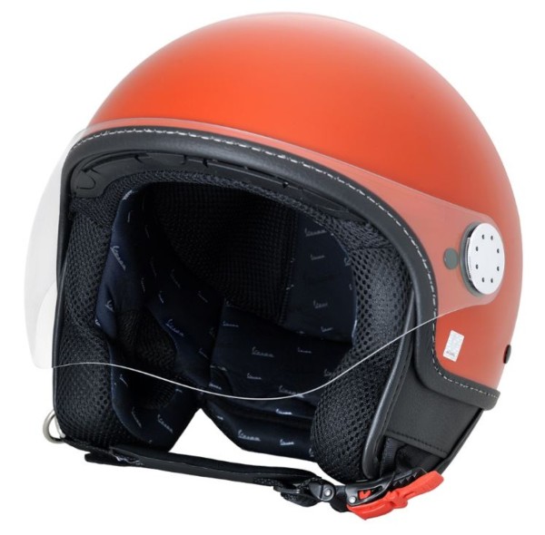 Casco jet Vespa, visiera Vespa LongHe, arancione mattone/arancione impulsivo (A11) - L2