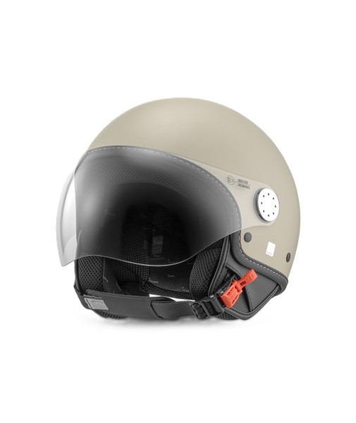 Casco jet Vespa, visiera Vespa LongHe, beige opaco (598) - M