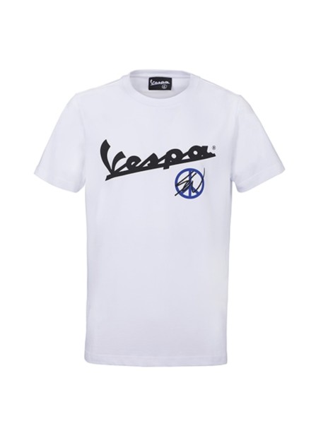 T-Shirt Vespa Racing Sixties anni &#039;60 bianca / rossa