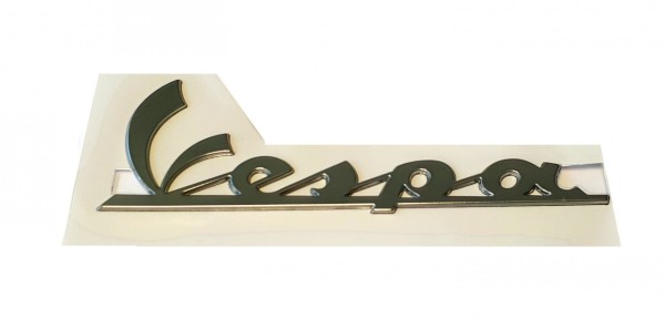 Scritta, motivo: Vespa, a sinistra, cromata, 150x49 mm