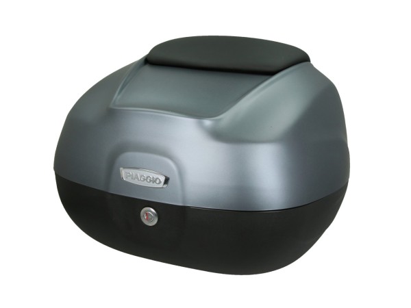 Baule da 37 litri con schienale per Piaggio MP3 HPE Maxi 400 Sport / Maxi 530 Exclusive - grigio titanio